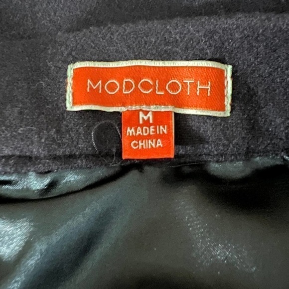 ModCloth Wool Skirt Workwear Navy Medium - Picture 6 of 8